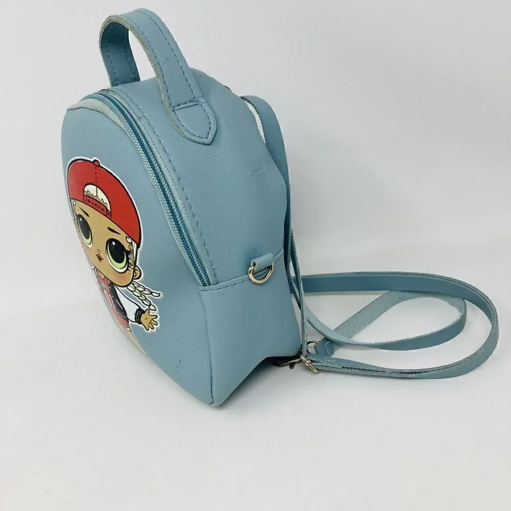 LOL BABY Mini Backpack Light Blue Girl's Bag !Baseball‎ Girl! 7x6x3”